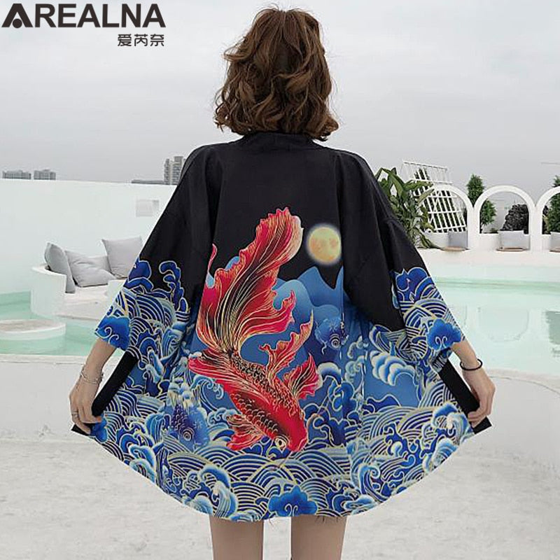 Dragon Anime Kimono Beach Girls Cosplay Dress Shirts New Korean Sunscreen Japanese Kimono Traditional Clothing Hombre Yukata Man