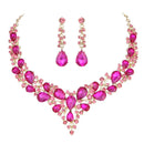 Conjuntos de joyería de cristal austriaco delicado para mujer, 16 colores para collar de boda nupcial y conjuntos de pendientes, joyería de moda para fiesta de mujer