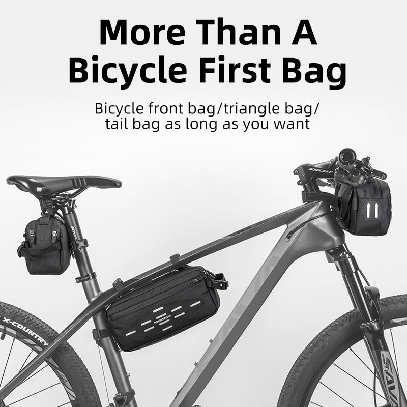 ROCKBROS Bike Bag Front Bicycle Portable Handlebar Pannier Multi-purpose Large Capacity Backpack MTB Road Cycling Frame Tube Bag