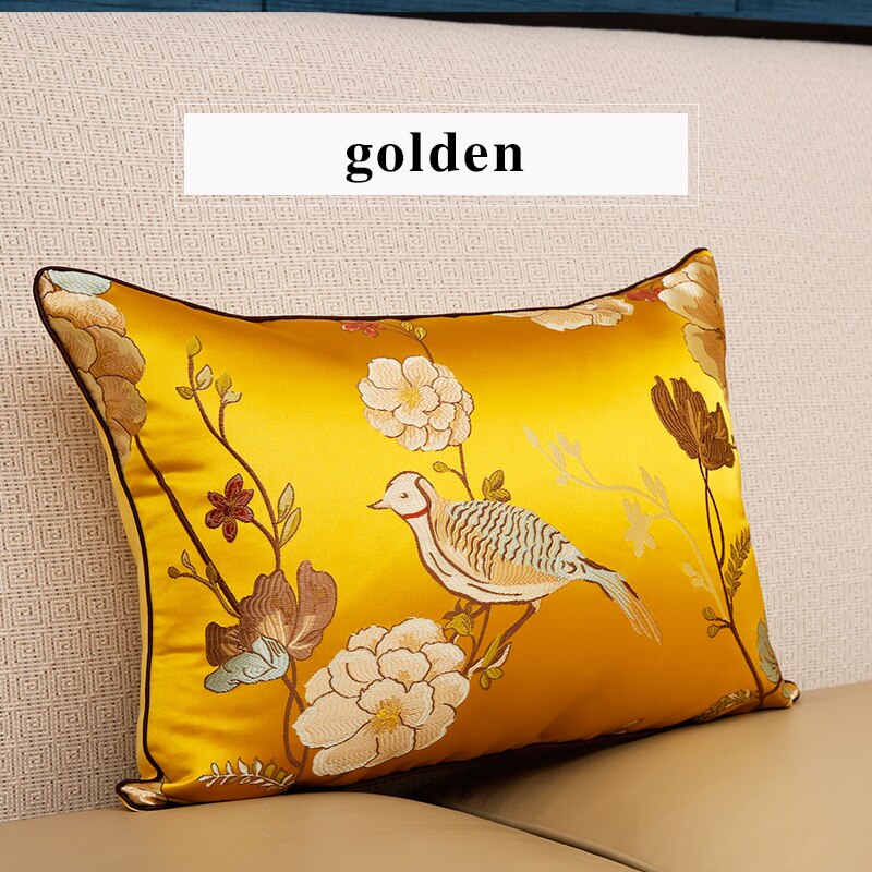 High precision embroidery jacquard pillow case mahogany sofa cushion pillowcase headboard large back pillow back cover customize