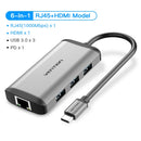 Vention USB C HUB Type C to USB 3.0 Dock Station USB C HDMI RJ45 4K for MacBook Pro Air Accessories Type C 3.1 Splitter USB HUB