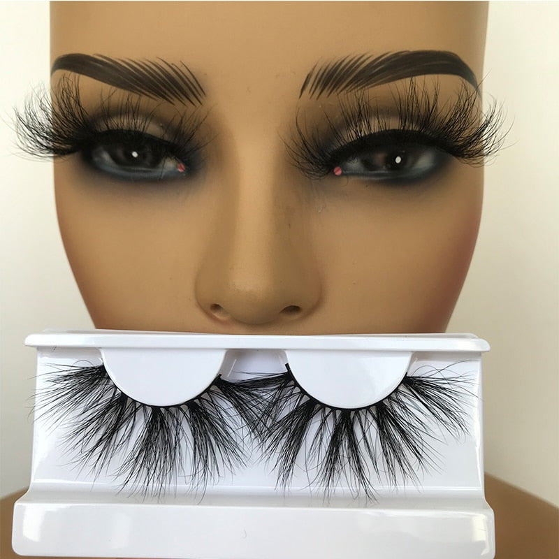 Sleek Chic Fluffy False Eyelashes 25mm Mink Lashes Wholesale Long Full Strip Lashes Vendors Mink Eyelashes Extension Bulk 1 Pair