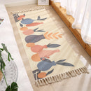Luxury Bohemia Ethnic Style Cotton Linen Soft Carpet Handmade Tassel Rug Living Room Bedside Floor Mat Pad Home Boho Decoration