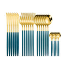 Tableware Gold Stainless Steel Cutlery Set 18/10 Travel Cutlery Silverware Dinner Knife Fork Spoon Flatware Set Dishwasher Safe