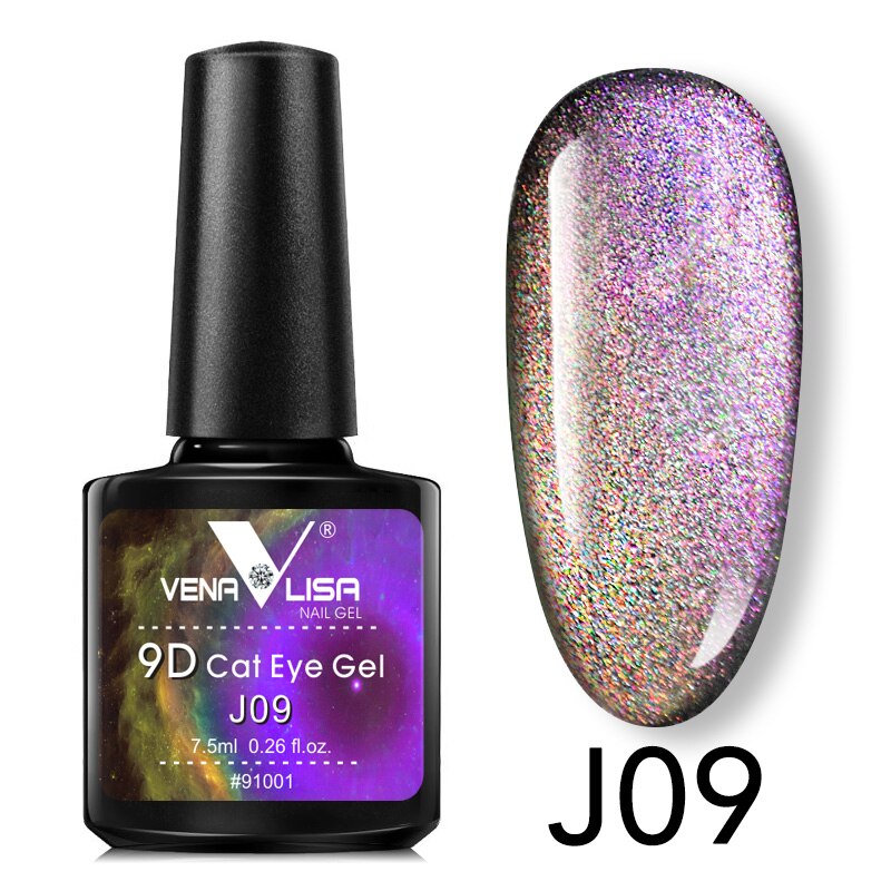 Nail Art Design Manicure Venalisa 7.5Ml Soak Off Enamel 9D Cat Eyes Magnetic Gel Polish UV Gel Nail Polish Lacquer Varnish