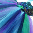 Flower Feathers Girls Peacock Tutu Dress Kids Tulle Princess Peacock Costume for Girls Pageant Halloween Birthday Party Gown