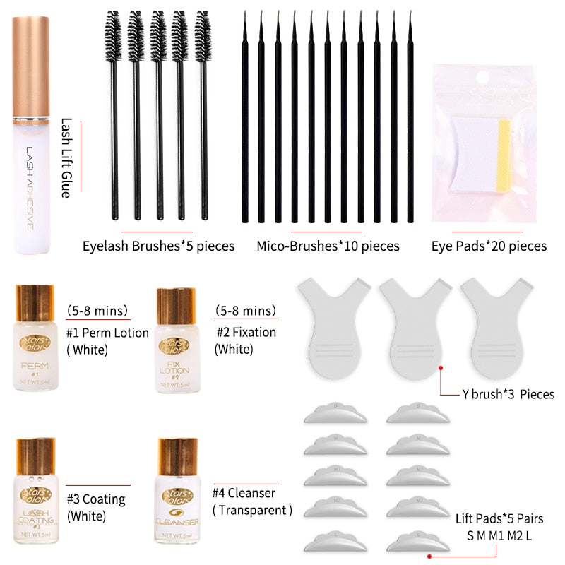 Drop shipping Fast Perm Mini Eyelash Kit Lashes lift Cilia Make Up Perming Lifting Growth Treatments Brushes Pads Beauty Tools