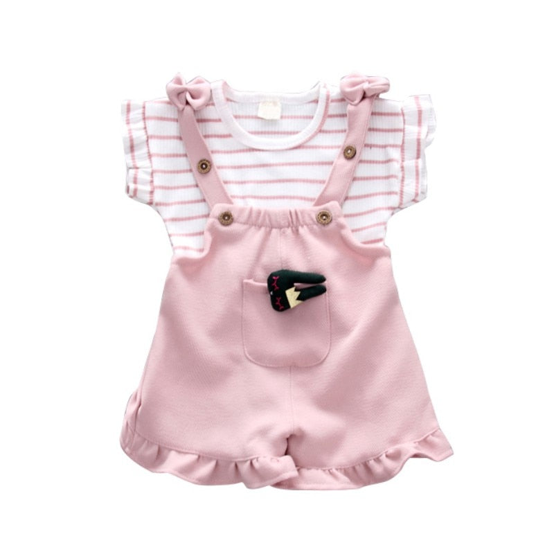 Infant Baby Girl Baby Summer Clothing Striped Top Strap Shorts Set for Newborn Baby Girls Clothes 1st Birthday Outfits Cool Sets