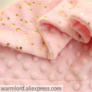 2 layers Plushed Dot Coral Fleece Bronzing Golden Stars Moon Blue Starry Toddler Quilt Girl Baby Blanket Infant Crib Beddings