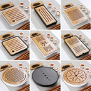 Bamboo Tea Tray Solid Bamboo Tea Board Kung Fu Tea Set with Drain Rack Tools Tea Serving Teapot Tray Set Teal Kitchen Accessorie