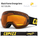 Marca COPOZZ, gafas de esquí profesionales, lentes de doble capa, antiniebla, UV400, grandes gafas de esquí, esquí, Snowboard, hombres, mujeres, gafas de nieve