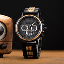BOBO BIRD Wooden Watch Men Stopwatch Chronograph Luxury Stylish Show Date Wood Quartz Wristwatch Male Timepieces In Gift Box OEM