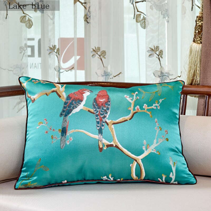 Chinese embroidered decorative cushions flower cushion cover sofa cover pillow