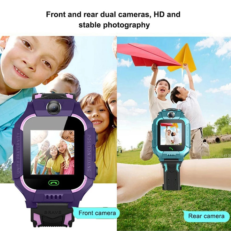 Smart Watch Kinder GPS für Kinder SOS-Anruf Telefon Uhr Smartwatch Verwendung Sim-Karte Foto wasserdicht IP67 Kinder Geschenk IOS Android q19