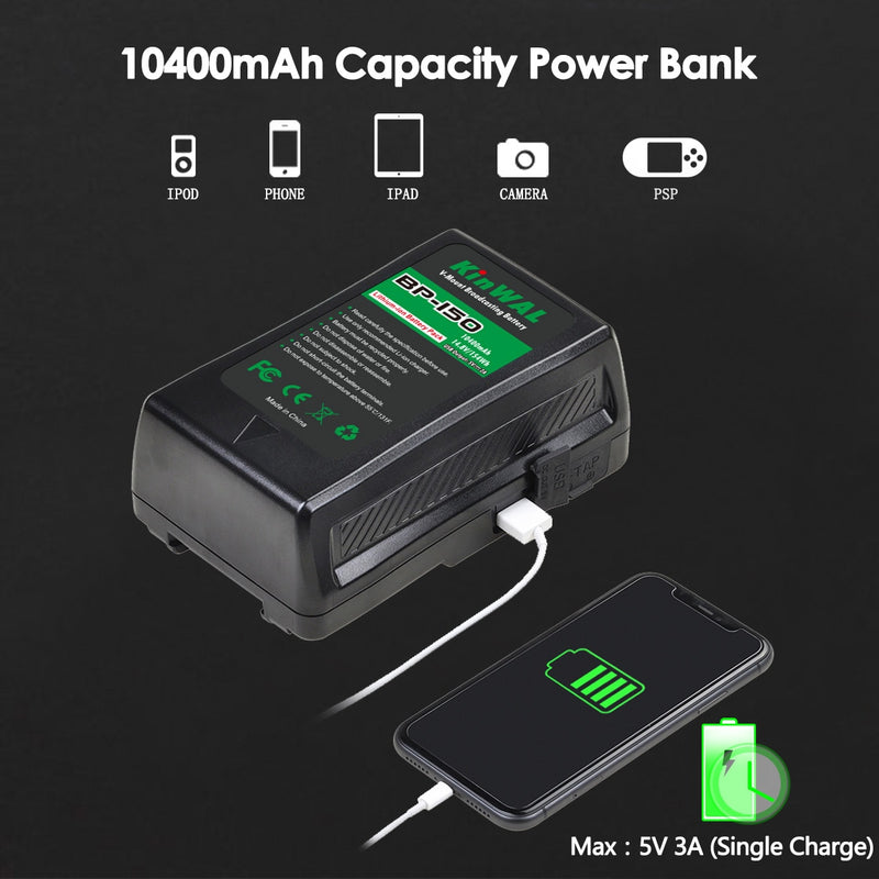 BP-95 BP-150 V-Battery V-Lock Mount Battery with BP95 BP150 Battery Charger for Sony Camcorder Camera Transmission BP Battery