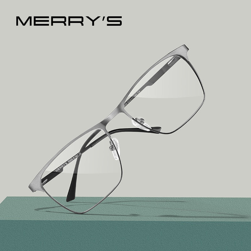 MERRYS DESIGN Männer Luxus Titanlegierung Optik Brillengestelle Männlich Quadratisch Ultraleicht Myopie Korrektionsbrille S2118