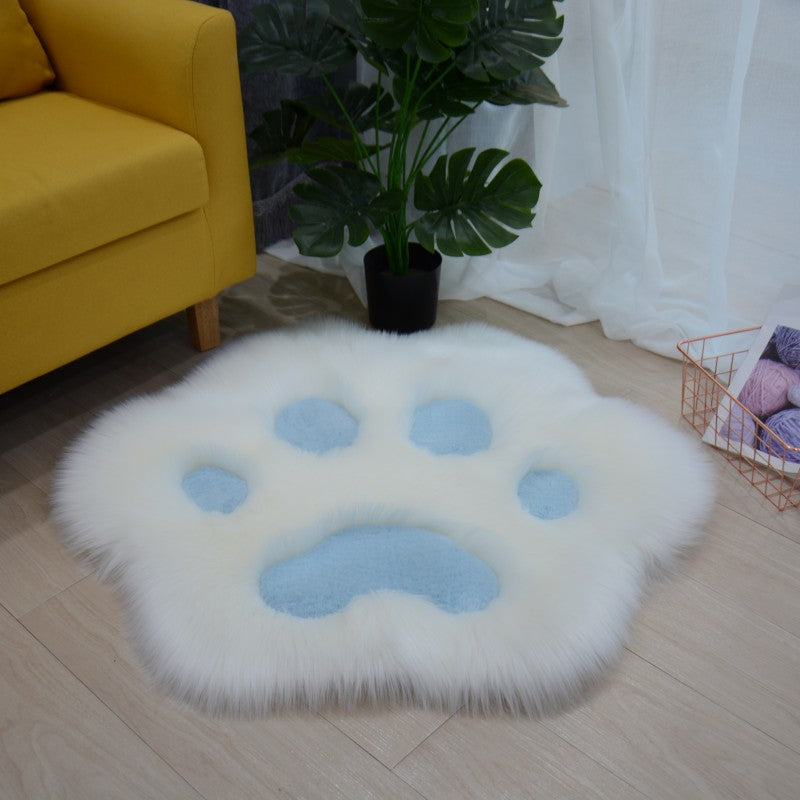 Alfombra de felpa suave con patrón de pata de gato, sofá para el hogar, mesa de café, alfombrilla para el suelo, alfombra decorativa para dormitorio y mesita de noche