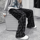 Autumn Corduroy Pants Men Fashion Retro Casual Plaid Pants Men Streetwear Hip Hop Loose Straight Trousers Male Large Size S-5XL