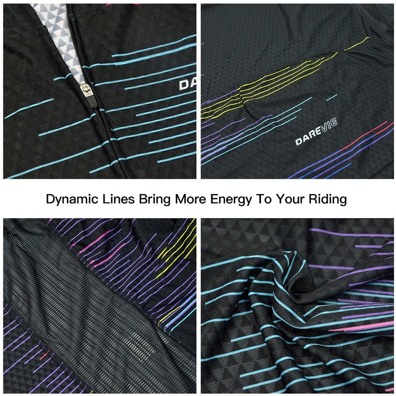 DAREVIE Cycling Jersey Summer Breathable Quick Dry Men Cycling Long Sleeve Jersey High Quality Non-Slip Pro Team Cycling Jersey