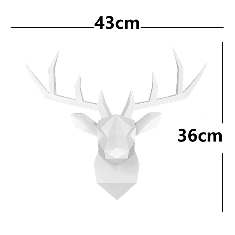 17*14 Inch,Deer Head Resin Statue Wall Decoration,Deer Model Figurine Christmas Room Decor,Sculpture Home Decoration Accessories