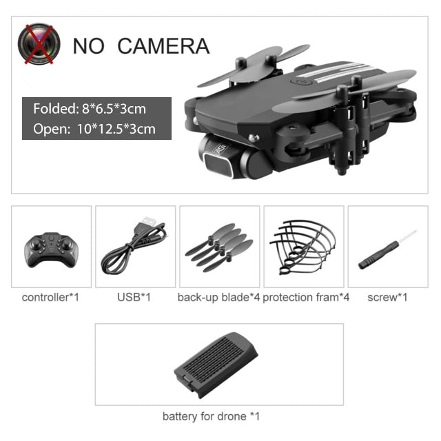 Mini RC Drone 4K HD Camera Quadcopter WiFi Fpv Air Pressure Altitude Hold Black And Foldable Mobile Control Dron Toys 2021