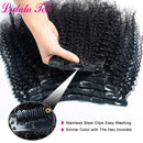 Afro Kinky Curly Clip In Human Hair Extensions 4B 4C Brazilian Remy Hair Natural Color 7Pcs/Set 120G For A Head Lulalatoo