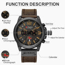 Relojes CURREN para hombre, marca de lujo, reloj de pulsera deportivo resistente al agua, cronógrafo, cuarzo, militar, cuero genuino, reloj Masculino