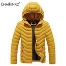 CHAIFENKO Winter Warm Casual Jacket Parkas Men Autumn Fashion Streetwear Men Parkas Windproof Thick Hooded Slim Solid Coat Men