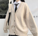 Japanese fashion College jk Loose V-neck Cardigan 2022 New Sweater Female Outer Wear JK Sweater Coat japanese school uniform