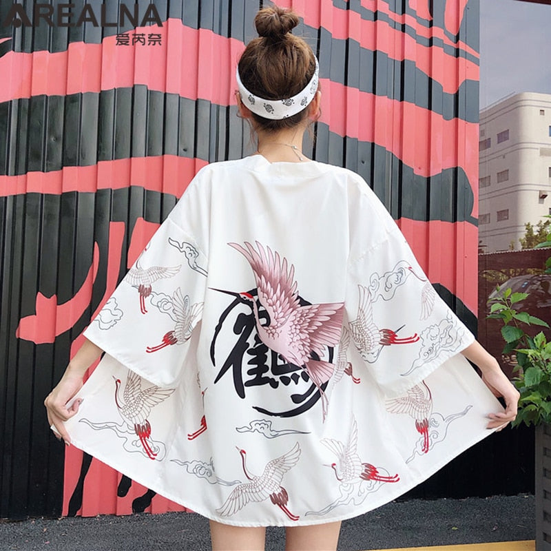 Dragon Anime Kimono Beach Girls Cosplay Dress Shirts New Korean Sunscreen Japanese Kimono Traditional Clothing Hombre Yukata Man