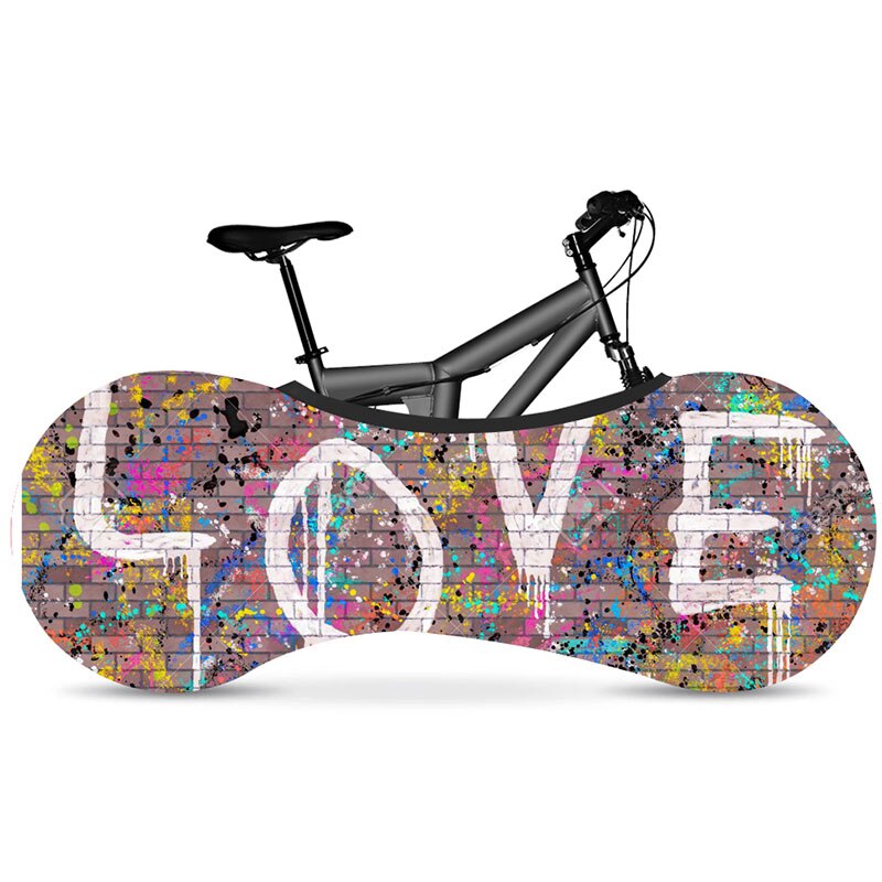 HSSEE graffiti series elastic bicycle indoor dust cover elastic fabric bicycle tire cover 700c 26&quot;-28&quot; road bike accessories