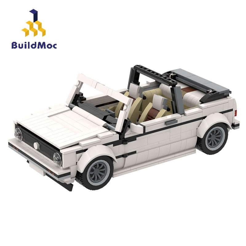 BuildMoc Technical Car Set Classic Convertible Sports Car MOC Supercar City Racers Sets Building Blocks Bricks High Tech Toys