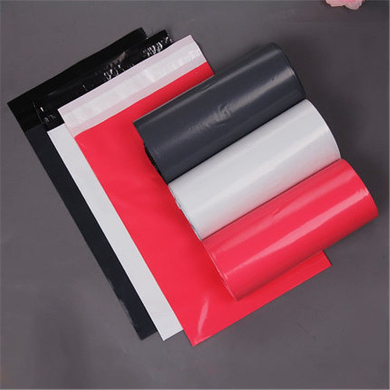 50pcs/Lot White Courier Bag Express Envelope Storage Bags Mailing Bags Self Adhesive Seal PE Plastic Pouch Packaging 24 Sizes