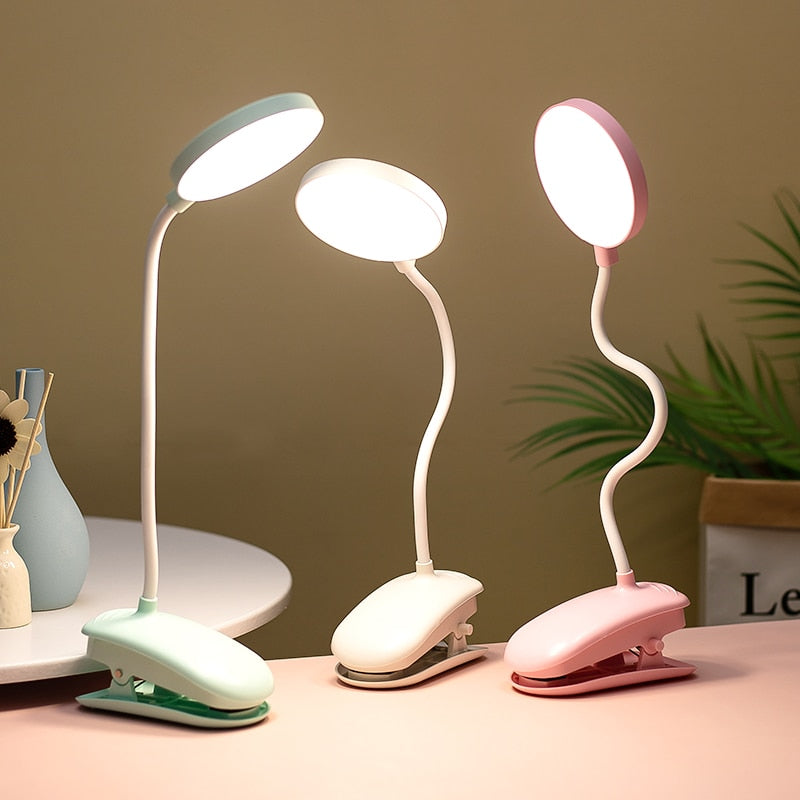 Lámpara de escritorio con abrazadera Led multifunción USB, lámpara de mesa con atenuación táctil de cuello de cisne Flexible, lámpara con Clip para libro, cama, oficina y ordenador