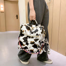 Retro Large Backpack Women PU Leather Rucksack Women&