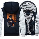 Anime japonés Haikyuu estampado Kageyame sudaderas con capucha para hombre ropa de calle 2021 invierno cálido sudaderas Harajuku abrigos chaqueta divertida