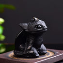 1PC Natural Obsidian Hand Carved Doll Dragon Polished Crystal Healing Stone Home decoration Art Collectible Figurine  DIY Crafts