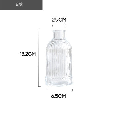 Simple Transparent Glass Small Vase Nordic Decoration Living Room Flower Home Vases For Flowers Aromatherapy Bottle