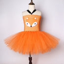 Vestido tutú de zorro naranja para niñas, disfraz de Animal para niños, vestidos de cumpleaños de dibujos animados para niños, Disfraces de Halloween para niñas
