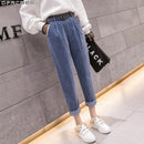 Casual Streetwear Harem Pants Women Autumn Winter Loose Elastic Waist Corduroy Ladies Trousers Harajuku Velvet Warm Pants Female