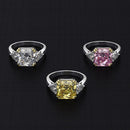 Wong Rain 100% 925 Sterling Silver Created Moissanite Citrine Sapphire Gemstone Wedding Engagement Ring Fine Jewelry Wholesale