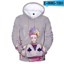 Las más nuevas sudaderas con capucha 3D Hisoka para hombres y mujeres, sudaderas con capucha a la moda de otoño en 3D Comic Hisoka para niños y niñas, jerséis negros + blancos