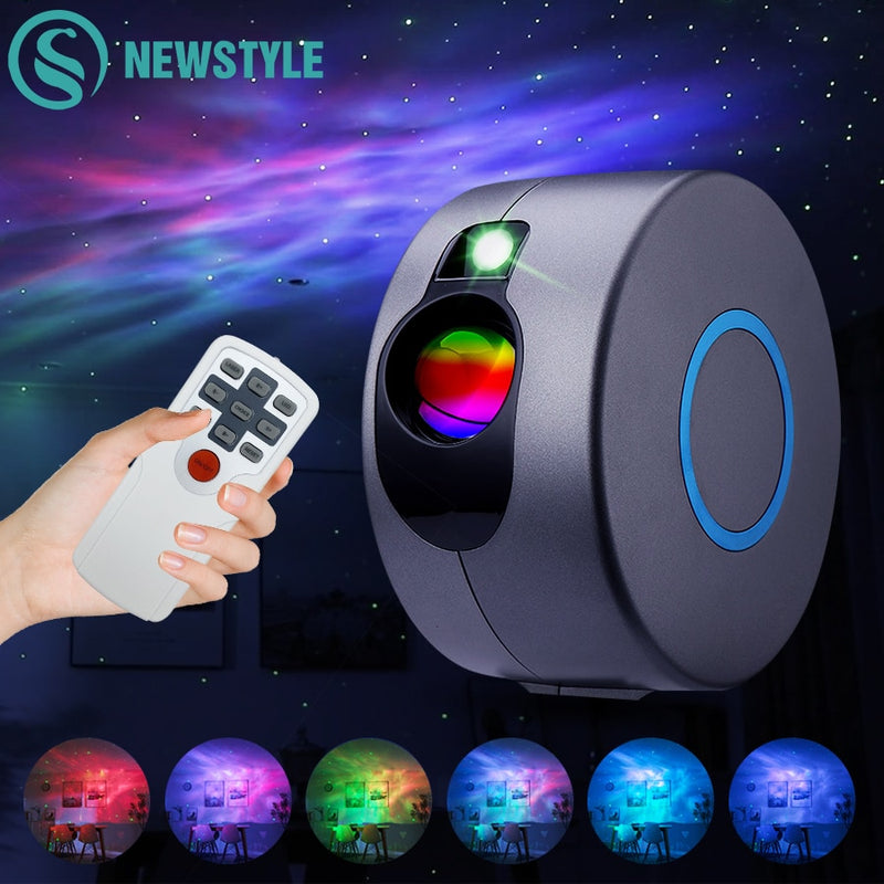 Laser Starry Sky Projector Star Night Light Projection 7 Colors Ocean Wave Lights 360 Degree Rotation Night Lamp for Kids Gifts