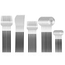 30Pcs Matte Black Gold Stainless Steel Cutlery Set Knife Fork Spoon Silverware Tableware Set Wedding Birthday Dinner Dinnerware