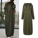 Women's Hooded Pullovers ZANZEA 2022 Fashion Winter Hoodies Casual Long Sleeve Maxi Vestidos Female Drawstring Robe