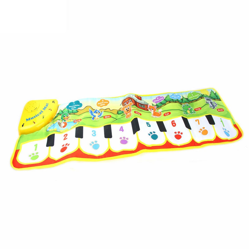 90x27cm Baby Musical Play Mat Animals Sound 8 Instruments Tone Adjustable Piano Keyboard Educational Toys for Children Kids Gift