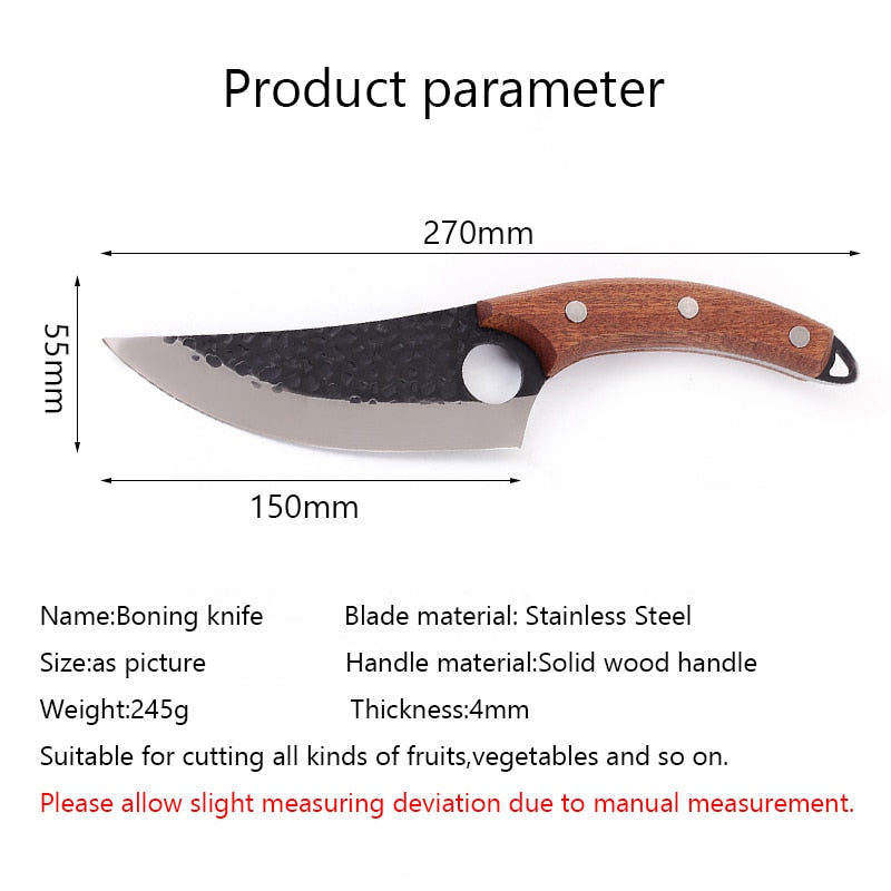 Stainless Steel 6&quot; Meat Cleaver Hunting Knife Handmade Forged Boning Knife Serbian Chef Knives Kitchen Knife Camping Fish Knifes