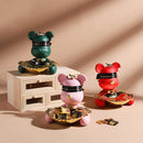 Estatua de oso violento, estatua de oso ordenado con bandeja de Metal, llaves de almacenamiento, dulces, adornos para el hogar Friut, decoración de mesa, decoración de habitación