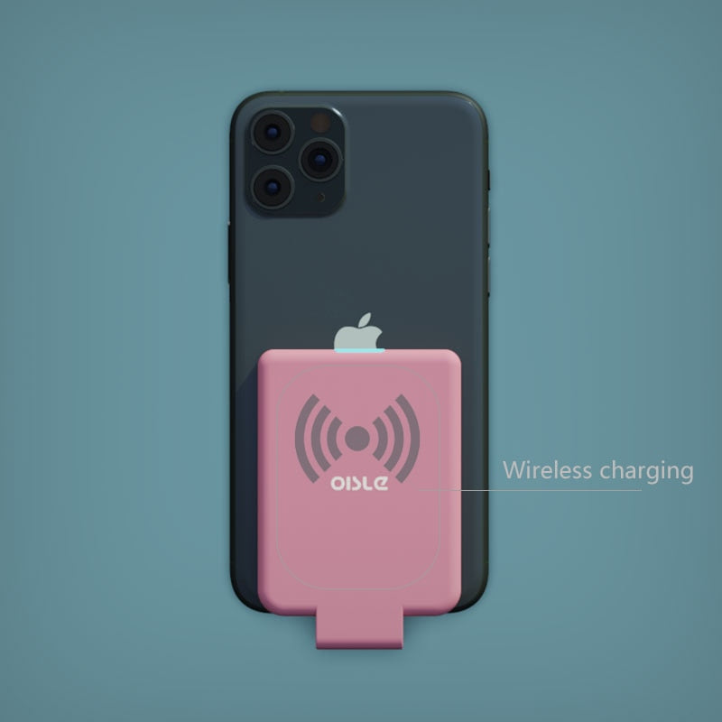 Mini batería de clip trasero OISLE para iPhone 12 11X7 8 6 Plus SE XS MAX XR SE2, funda de cargador de batería externa de respaldo delgado, banco de energía