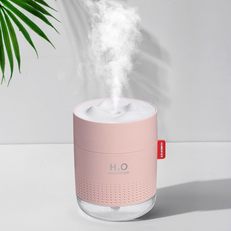 Humidificador de montaña de nieve blanca, 500ML, difusor ultrasónico de aire con USB, Humidificador de aromaterapia con luz relajante, difusor para el hogar